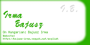 irma bajusz business card